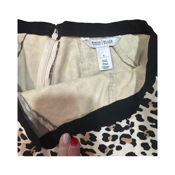 White House Black Market Leopard Print Skirt size 6 - Picture 3 of 4